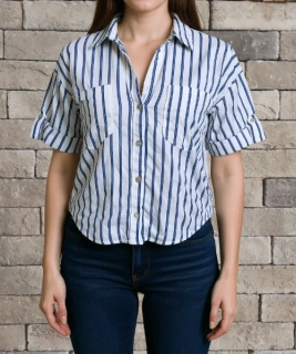 Crop bavlněná košile Zara vel 36-38